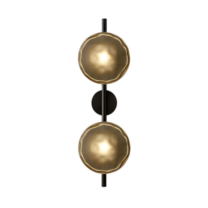 Royallure Nordic Round Glass Wall Light Sconce with Rippled Design and LED 20