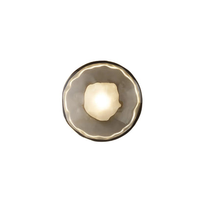 Royallure Nordic Round Glass Wall Light Sconce with Rippled Design and LED 24