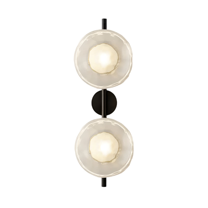 Royallure Nordic Round Glass Wall Light Sconce with Rippled Design and LED 29