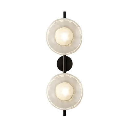 Royallure Nordic Round Glass Wall Light Sconce with Rippled Design and LED 29