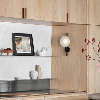 Royallure Nordic Round Glass Wall Light Sconce with Rippled Design and LED 8