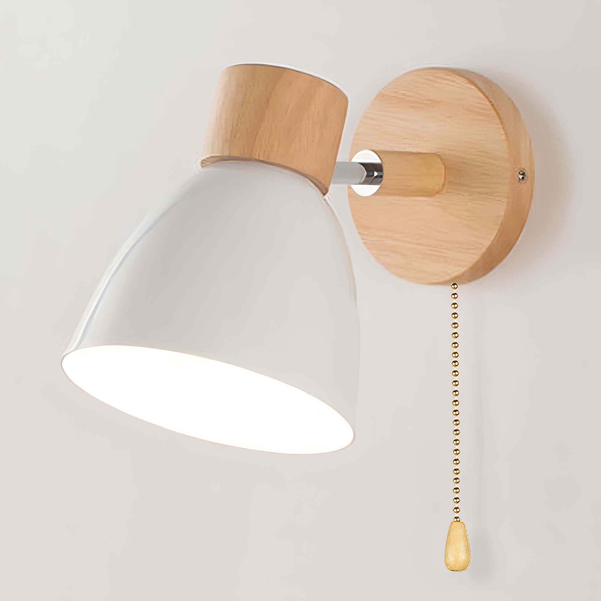 Royallure Nordic Wood Wall Light with Pull Switch – Modern Minimalist Wall Sconces for Bedroom and Living Room 0