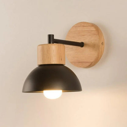 Royallure Nordic Wood and Iron LED Wall Light, Modern Minimalist Sconce for Bedrooms and Hallways 2