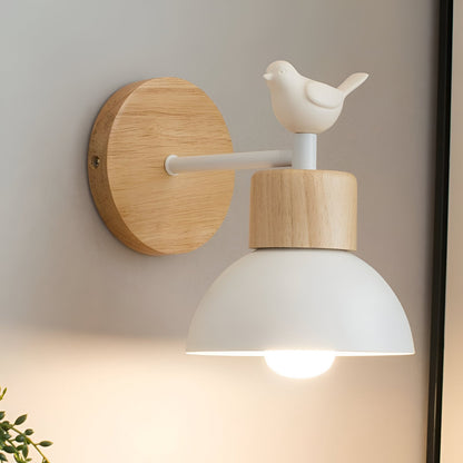 Royallure Nordic Wood and Iron LED Wall Light, Modern Minimalist Sconce for Bedrooms and Hallways 7