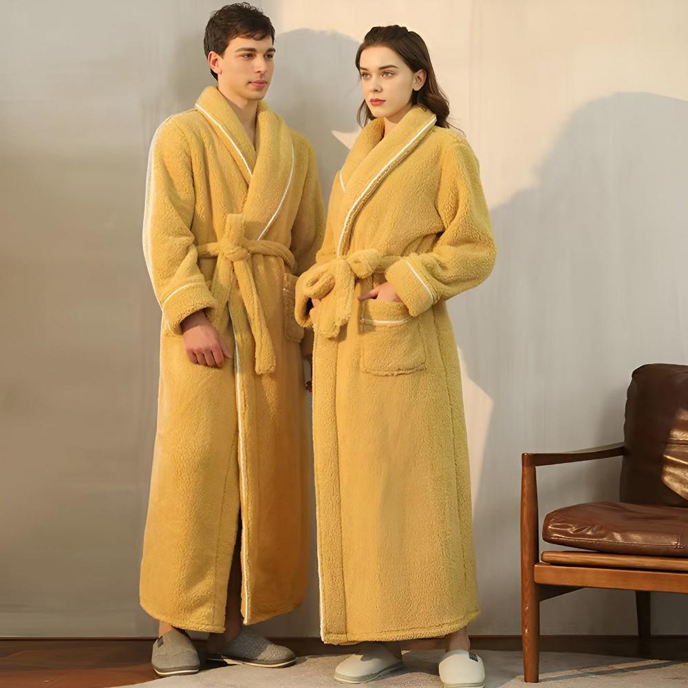 Royallure Plush Bathrobe for Men and Women - Ultra-Cozy Coral Fleece Robe 2