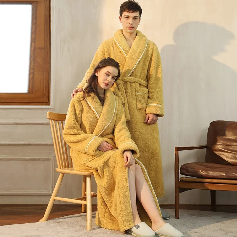 Royallure Plush Bathrobe for Men and Women - Ultra-Cozy Coral Fleece Robe 3