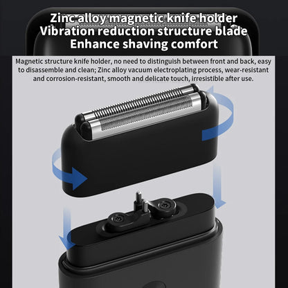 Royallure Portable Electric Razor for Men with Dual Cutter Blades and IPX7 Waterproof Design – Rechargeable, Compact Head Shaver 3