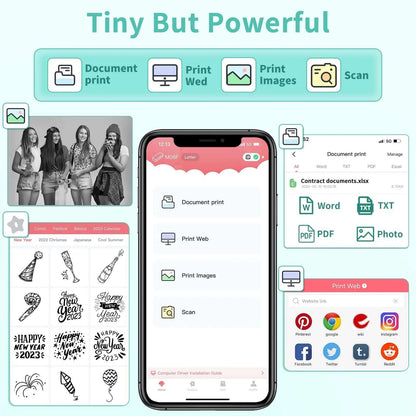 Royallure Portable Photo Printer with Bluetooth Connectivity – Compact Ink-Free Handheld Printer for Travel and On-the-Go Printing 5
