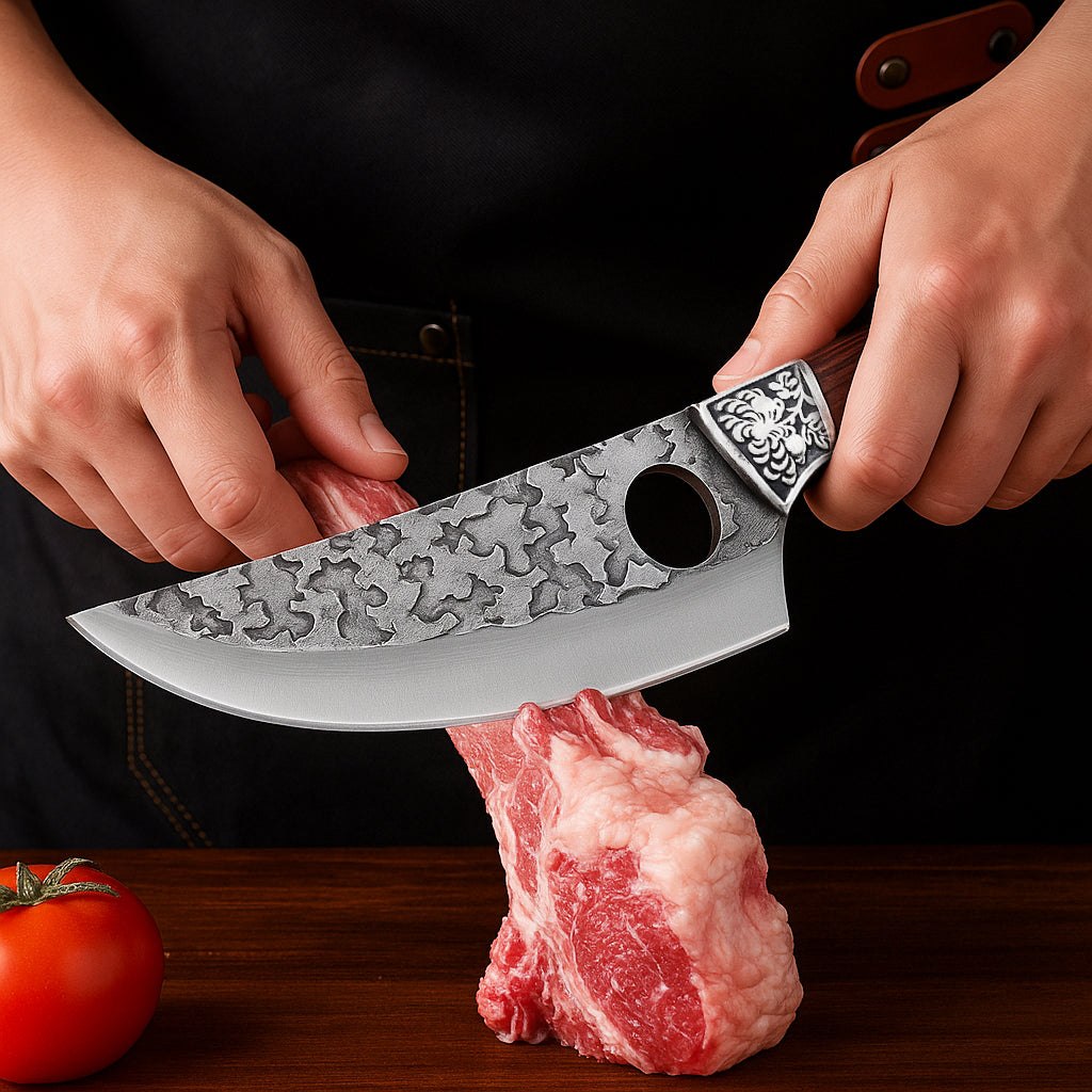 Royallure Premium Steak Knife Set of 6 with Damascus Steel Blades and Wooden Block 2