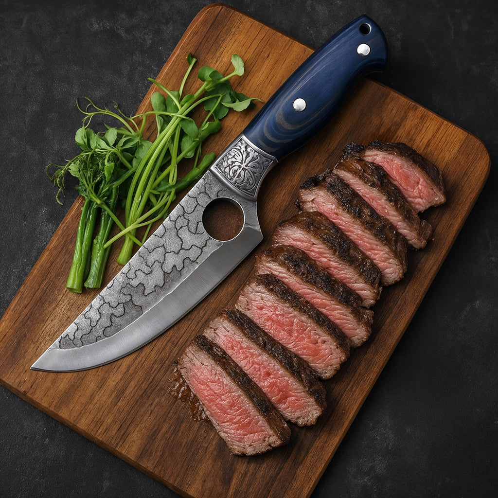 Royallure Premium Steak Knife Set of 6 with Damascus Steel Blades and Wooden Block 3