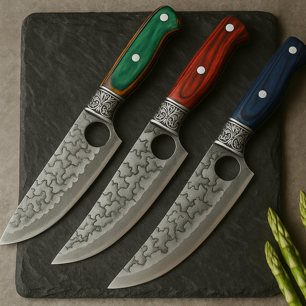 Royallure Premium Steak Knife Set of 6 with Damascus Steel Blades and Wooden Block 4