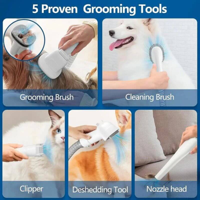 Royallure Professional Dog Grooming Kit with Vacuum – 5-in-1 Pet Grooming Kit for Dogs with Ultra-Quiet Clipper and Large Dust Capacity 1