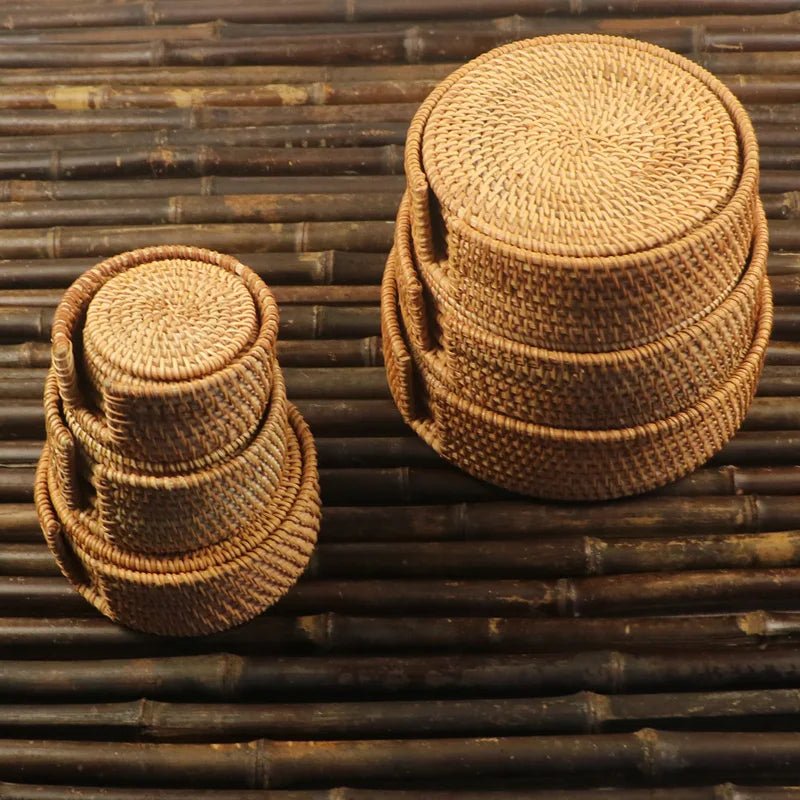 Royallure Rattan Drink Coasters - Heat-Insulating Table Coasters for Indoor & Outdoor Use 6