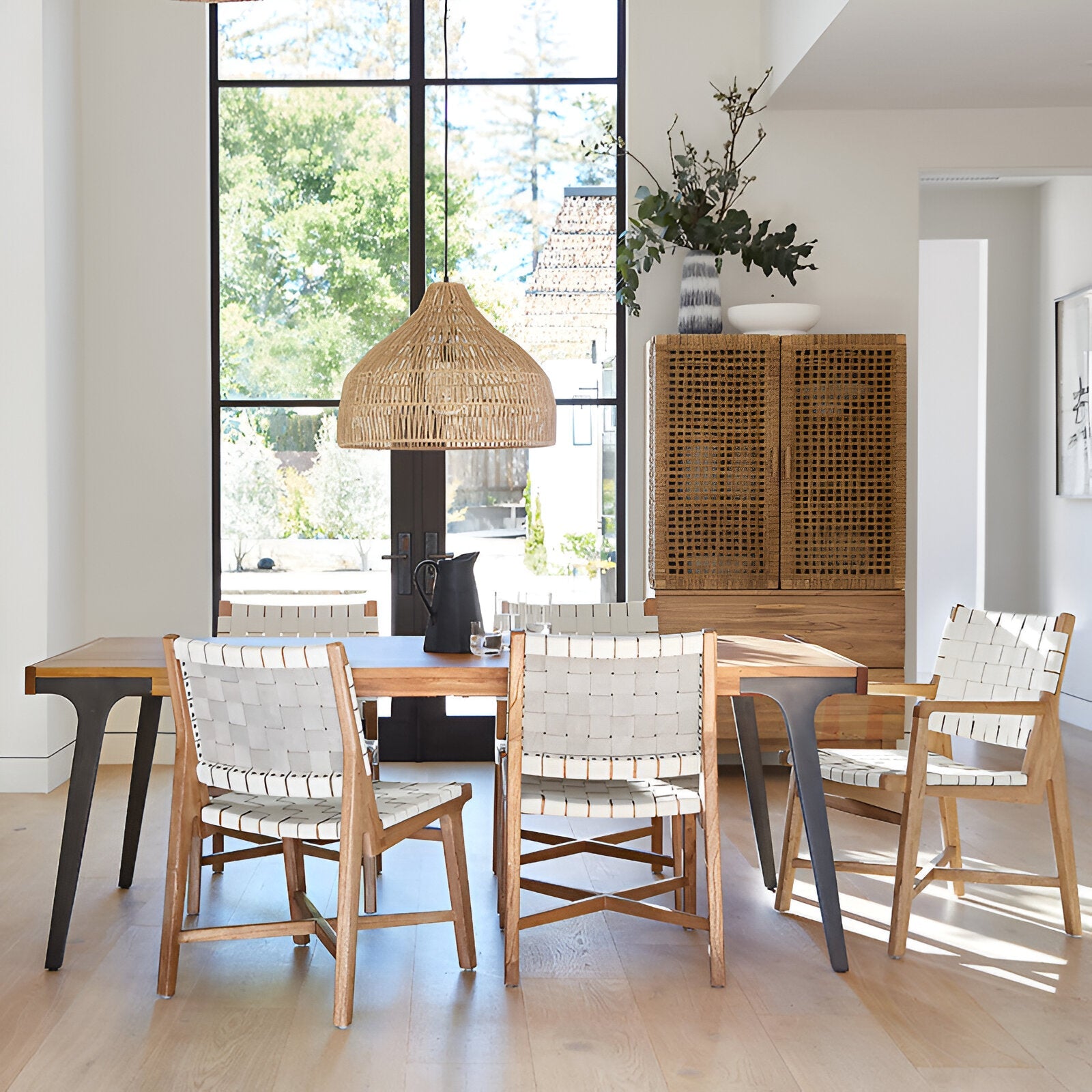 Royallure Rattan Pendant Light, Handmade Bohemian Kitchen Hanging Lights, Adjustable Cord 5