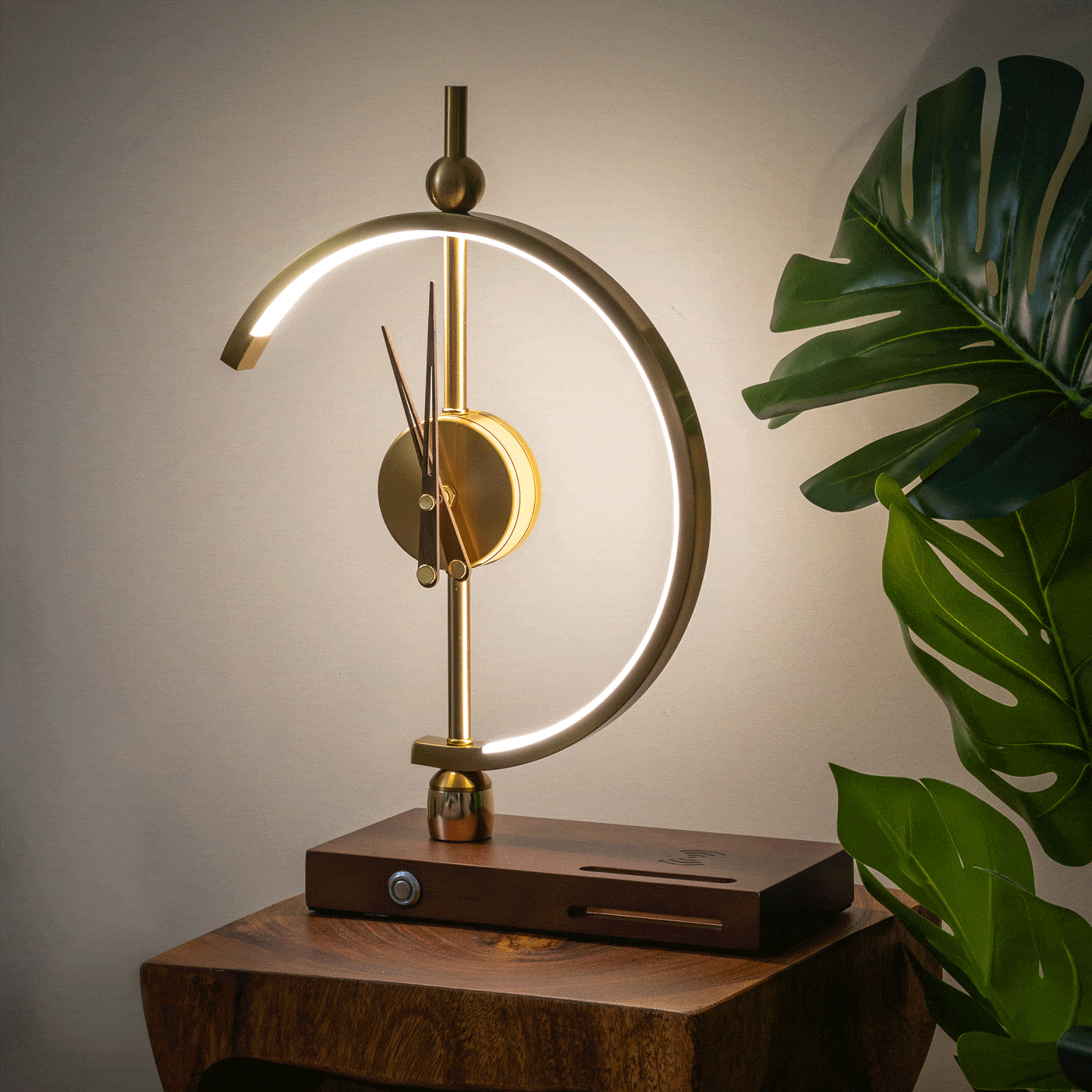 Royallure Rechargeable LED Lamp Clock with Wireless Charging – Modern Design for Home and Office 0