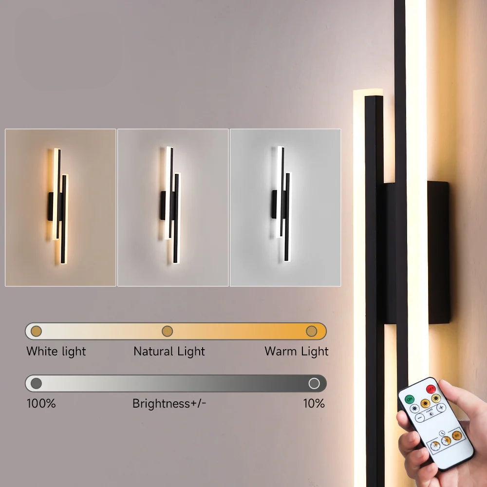 Royallure Rechargeable LED Wall Lamp - Modern Bathroom Wall Light with Remote Control, Adjustable Color Temperature, Magnetic Base 2