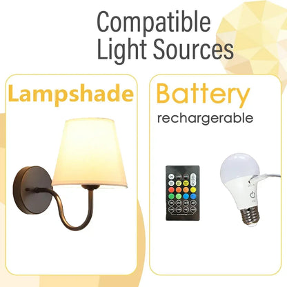 Royallure Retro Rechargeable Wall Sconce with RGB LED Bulb – Stylish Wall Light for Living Room, Bedroom, and Hallway 5