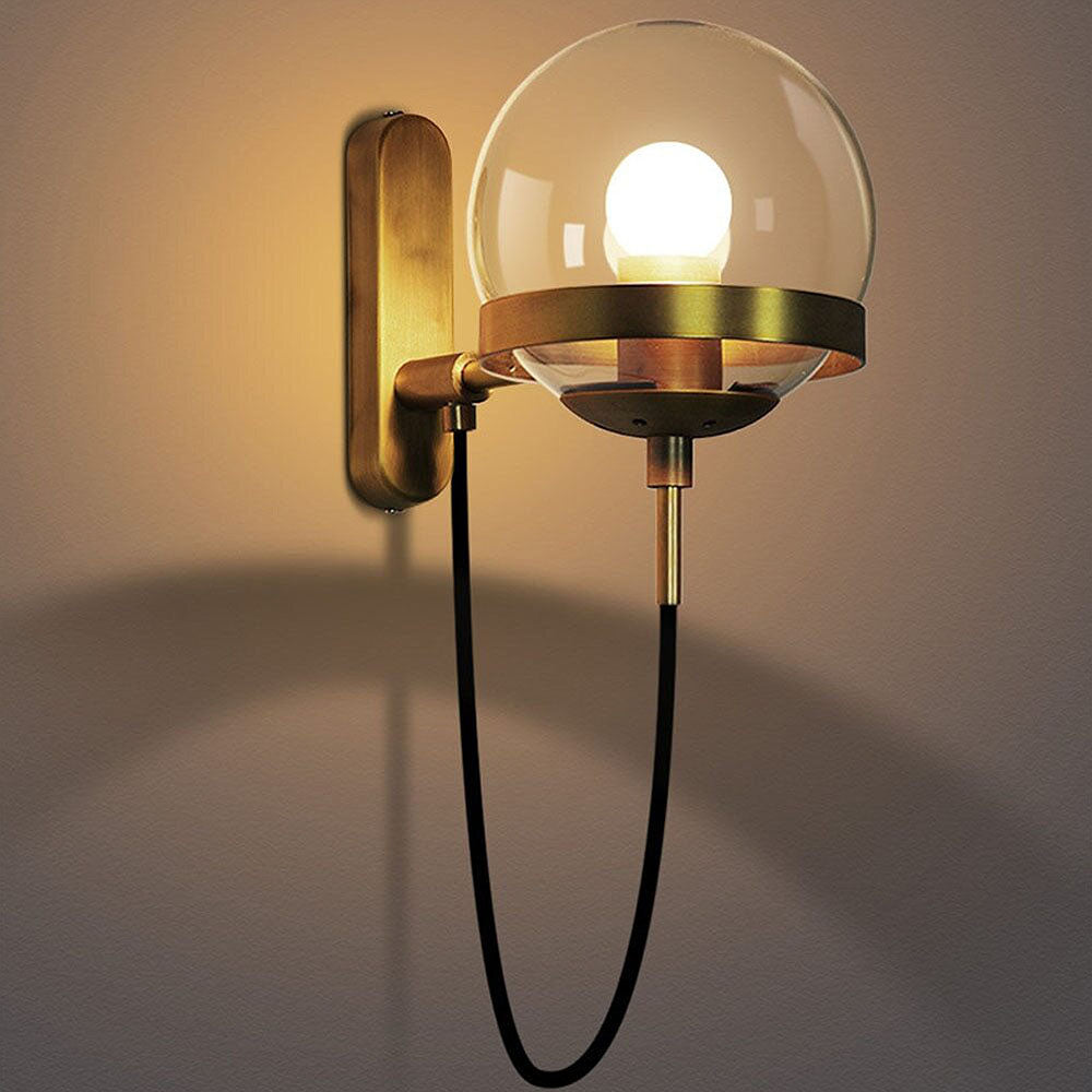 Royallure Retro Spherical Wall Sconce Lighting with Elegant Glass and Iron Design 0