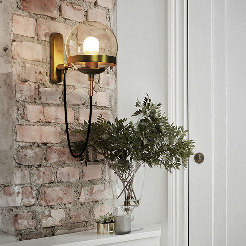 Royallure Retro Spherical Wall Sconce Lighting with Elegant Glass and Iron Design 2