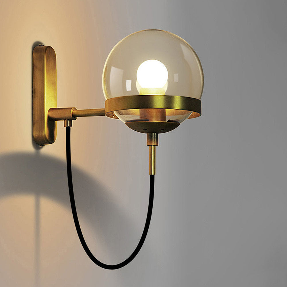 Royallure Retro Spherical Wall Sconce Lighting with Elegant Glass and Iron Design 4