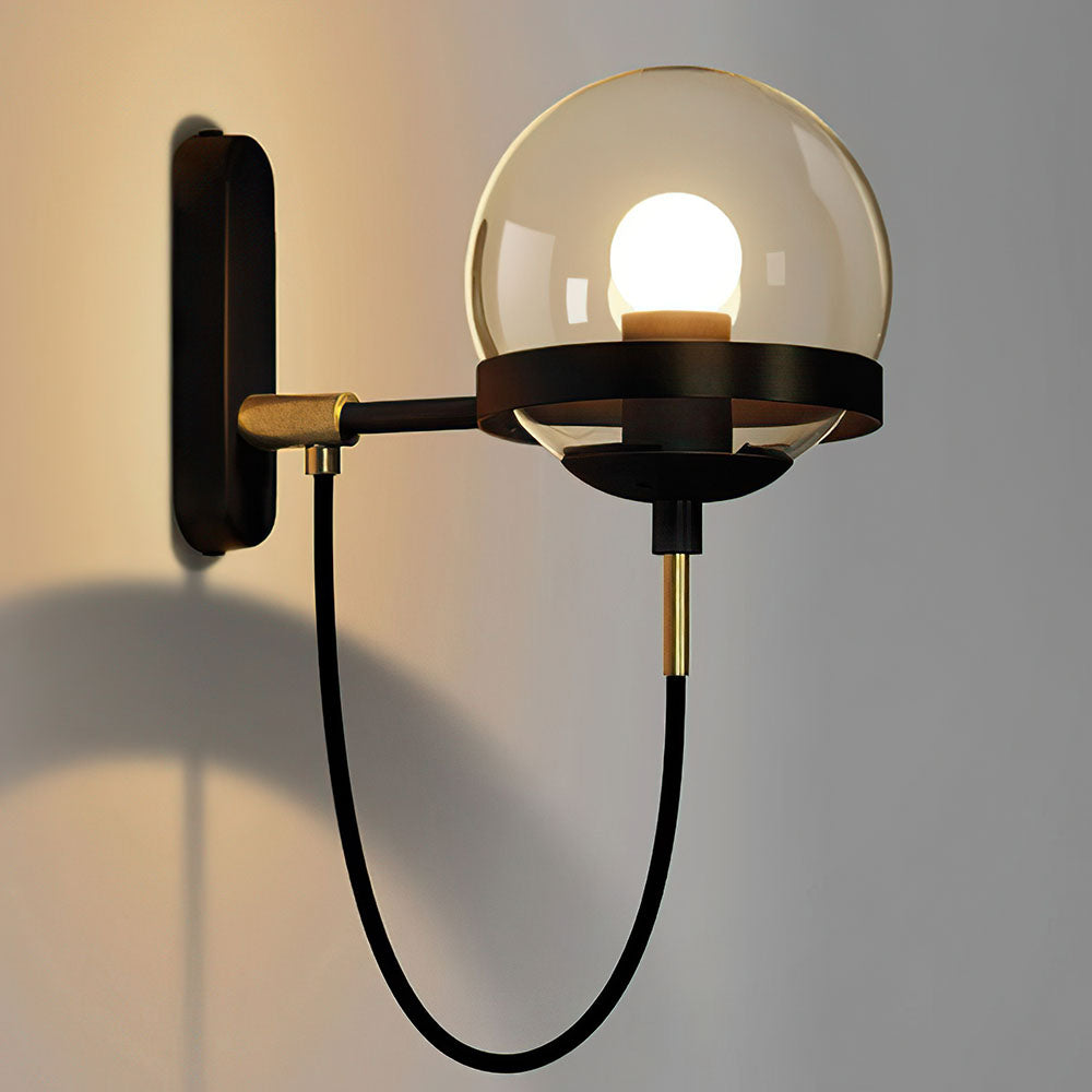 Royallure Retro Spherical Wall Sconce Lighting with Elegant Glass and Iron Design 5