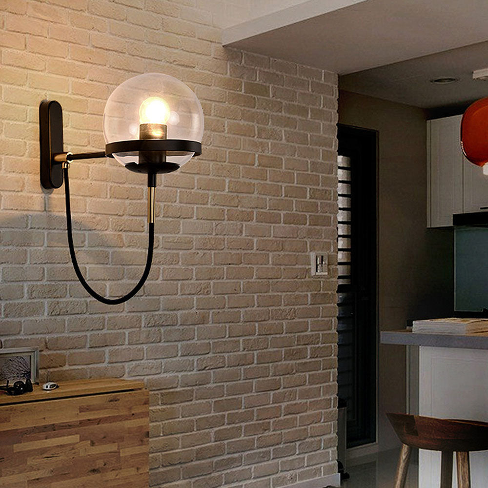 Royallure Retro Spherical Wall Sconce Lighting with Elegant Glass and Iron Design 7