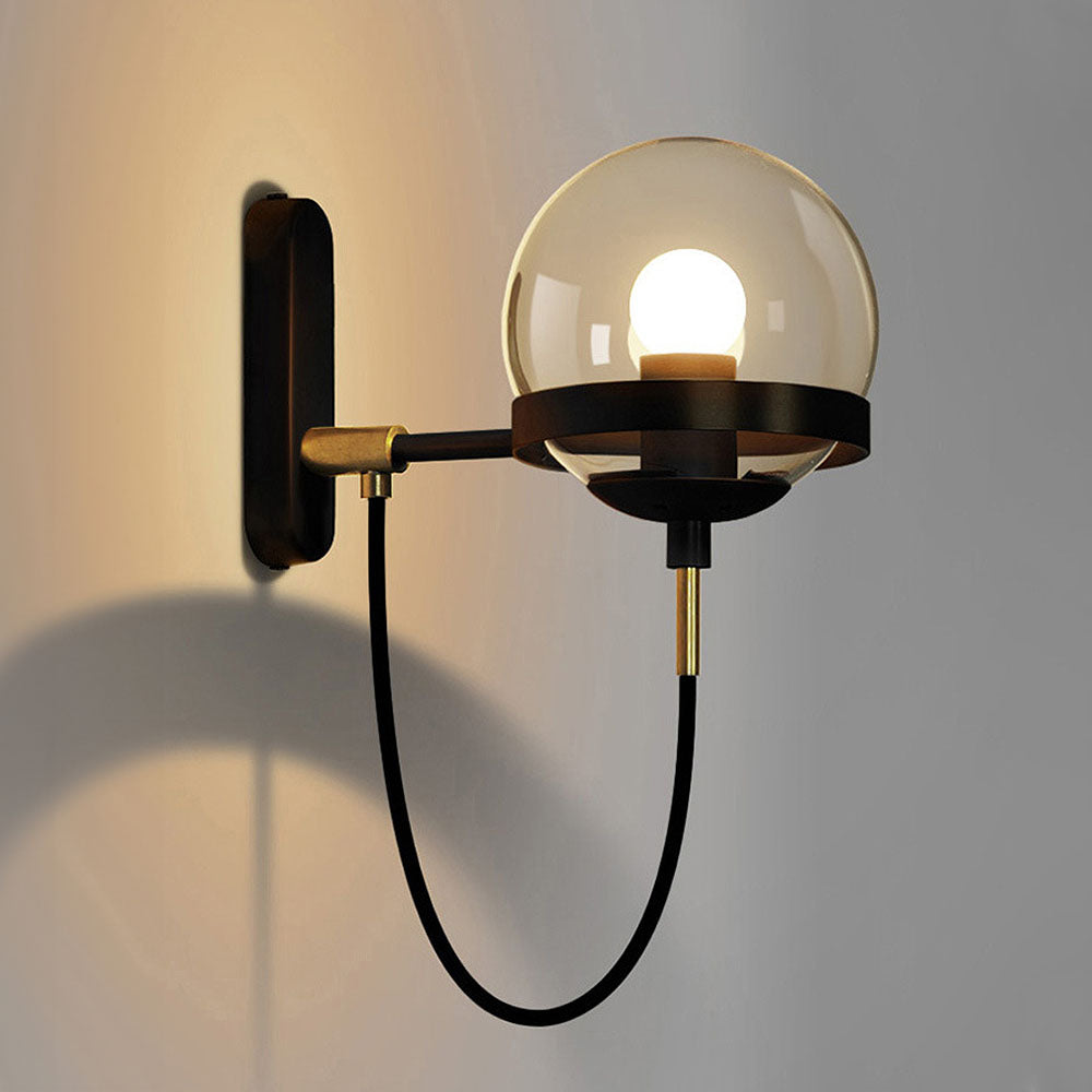 Royallure Retro Spherical Wall Sconce Lighting with Elegant Glass and Iron Design 9