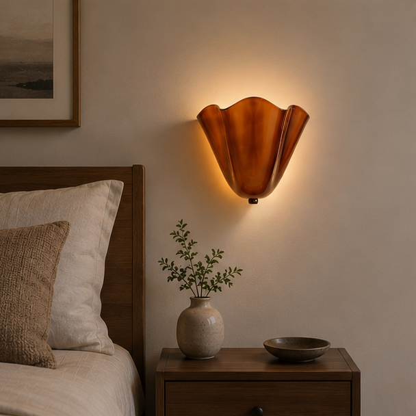 Royallure Retro Stained Glass Wall Sconce with Warm LED Light for Elegant Home Decor