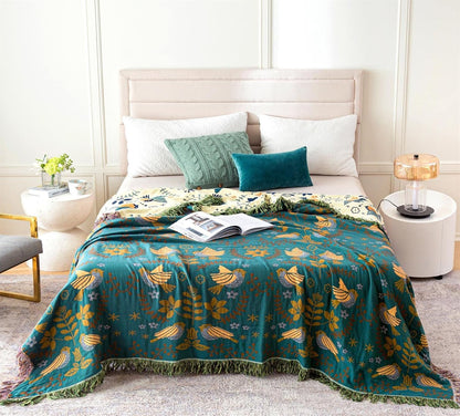 Royallure Reversible Cotton Throw Blanket for Sofa, Couch, and Bed Decor 2