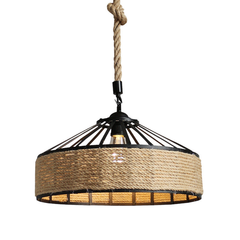Royallure Rustic Hemp Rope Pendant Light, Adjustable Height Kitchen Pendant Lighting 0