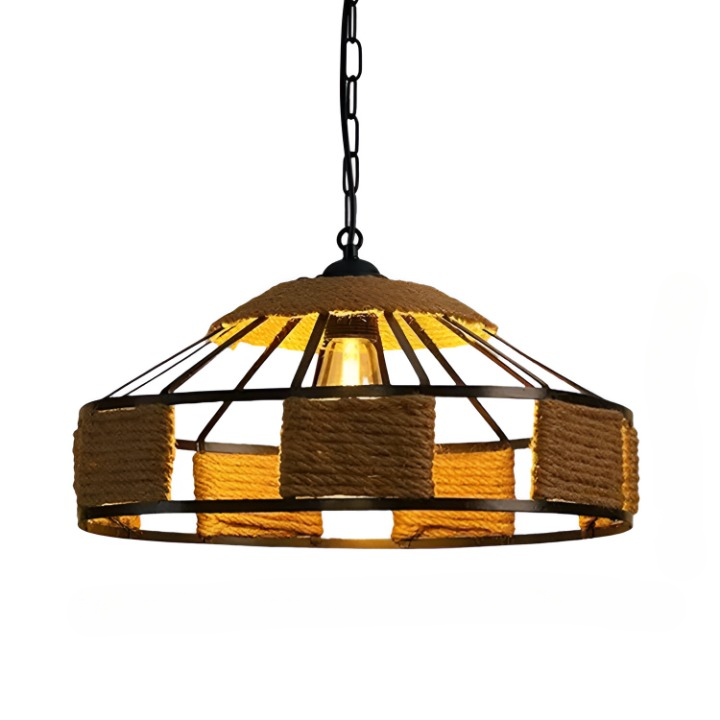 Royallure Rustic Hemp Rope Pendant Light, Adjustable Height Kitchen Pendant Lighting 10