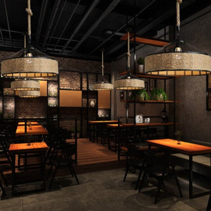 Royallure Rustic Hemp Rope Pendant Light, Adjustable Height Kitchen Pendant Lighting 7