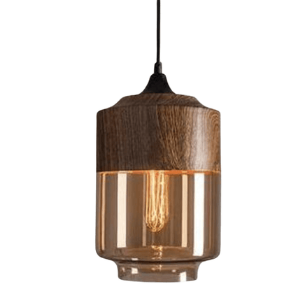 Royallure Scandinavian Ceiling Lamp – Adjustable Height Wooden Light Fixture with Tinted Glass for Dining Room and Modern Interiors 2