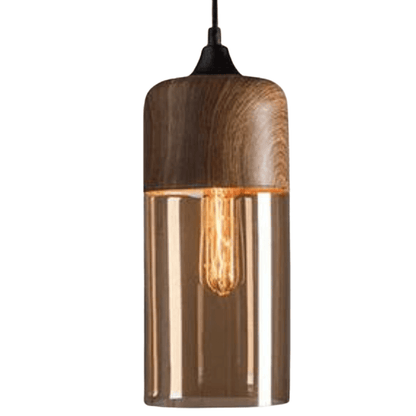 Royallure Scandinavian Ceiling Lamp – Adjustable Height Wooden Light Fixture with Tinted Glass for Dining Room and Modern Interiors 3