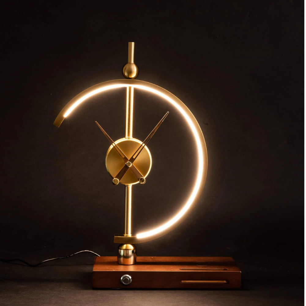 Royallure Sculptural Clock with Ambient Lighting and Wireless Charging 2