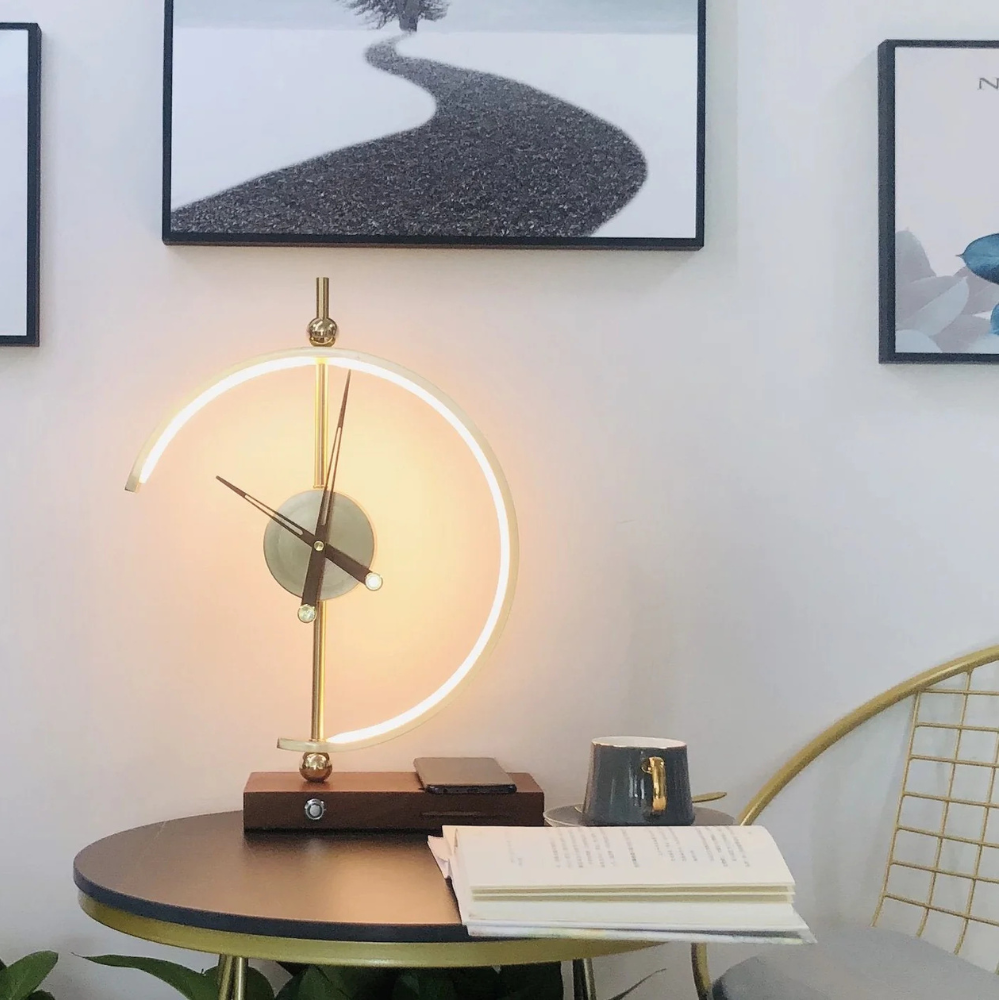 Royallure Sculptural Clock with Ambient Lighting and Wireless Charging 3