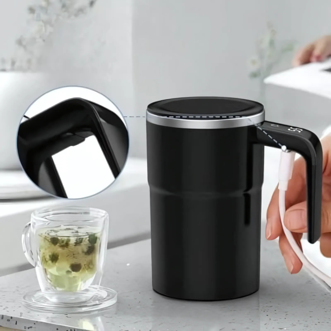 Royallure Self Stirring Mug with LCD Temperature Display for Perfect Hot Drinks 1