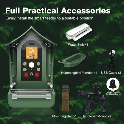 Royallure Smart Bird Feeder with 1080P HD Camera, PIR Motion Detection, Dual Troughs & Hummingbird Feeder 4