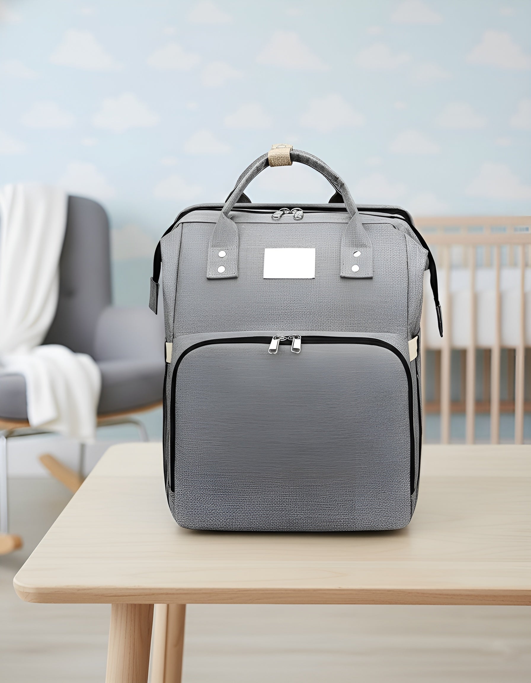 Royallure Smart Diaper Bag Backpack with Foldable Bed and USB Charging Port 4