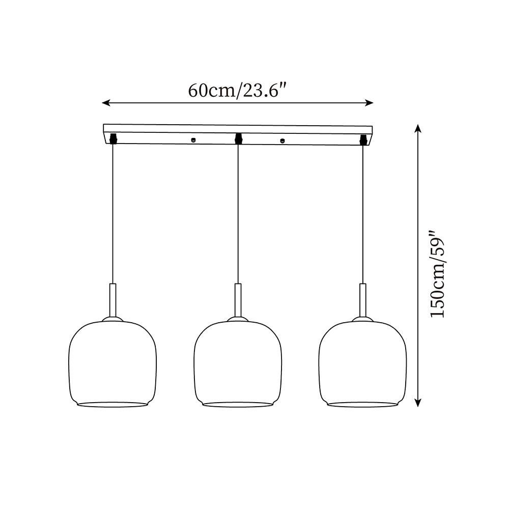 Royallure Smoke Glass Pendant Light for Kitchen Island and Dining Room, LED Hanging Light 5