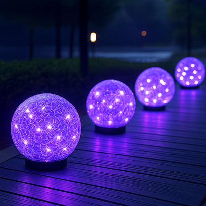 Royallure Solar Crackle Glass Orb for Outdoor Lighting, Waterproof Garden Accent Light 1