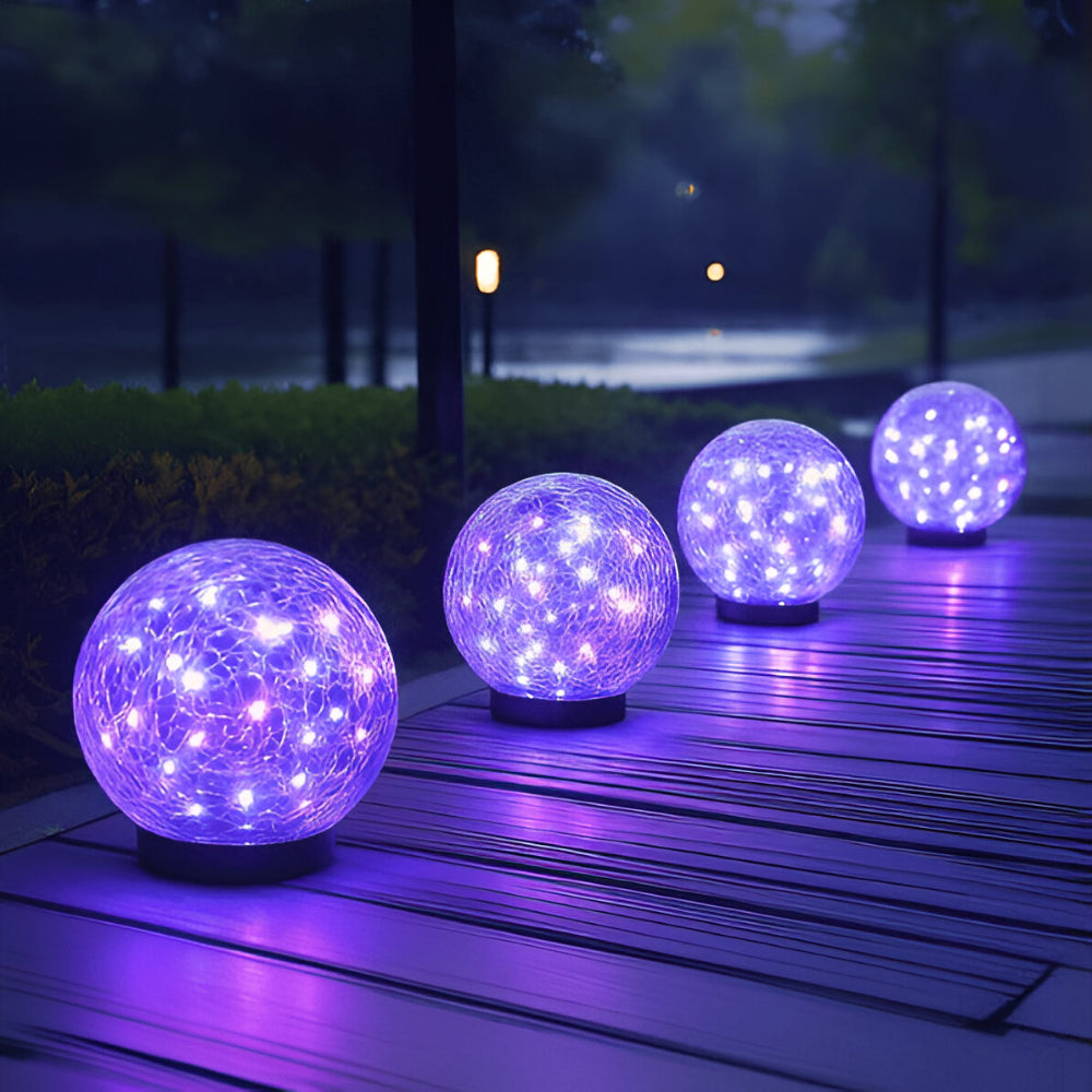 Royallure Solar Crackle Glass Orb for Outdoor Lighting, Waterproof Garden Accent Light 3