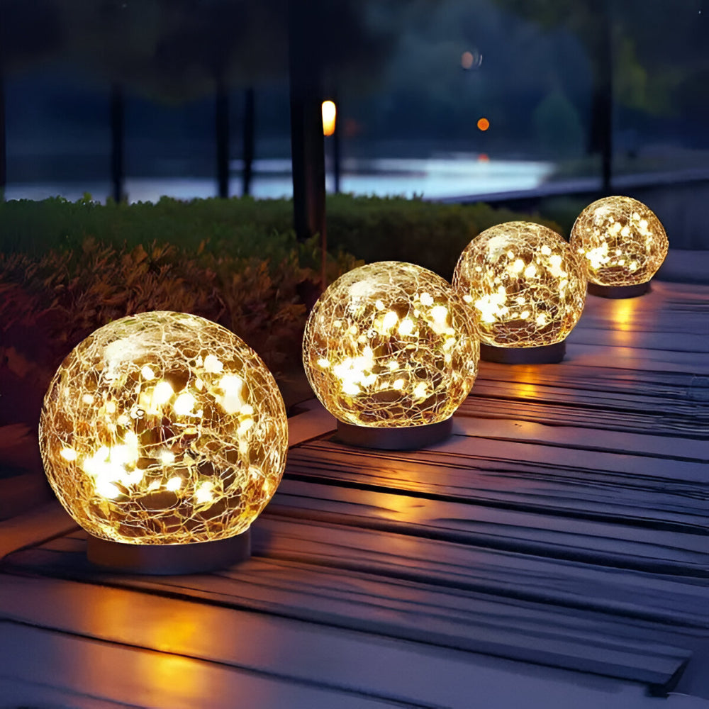 Royallure Solar Crackle Glass Orb for Outdoor Lighting, Waterproof Garden Accent Light 5