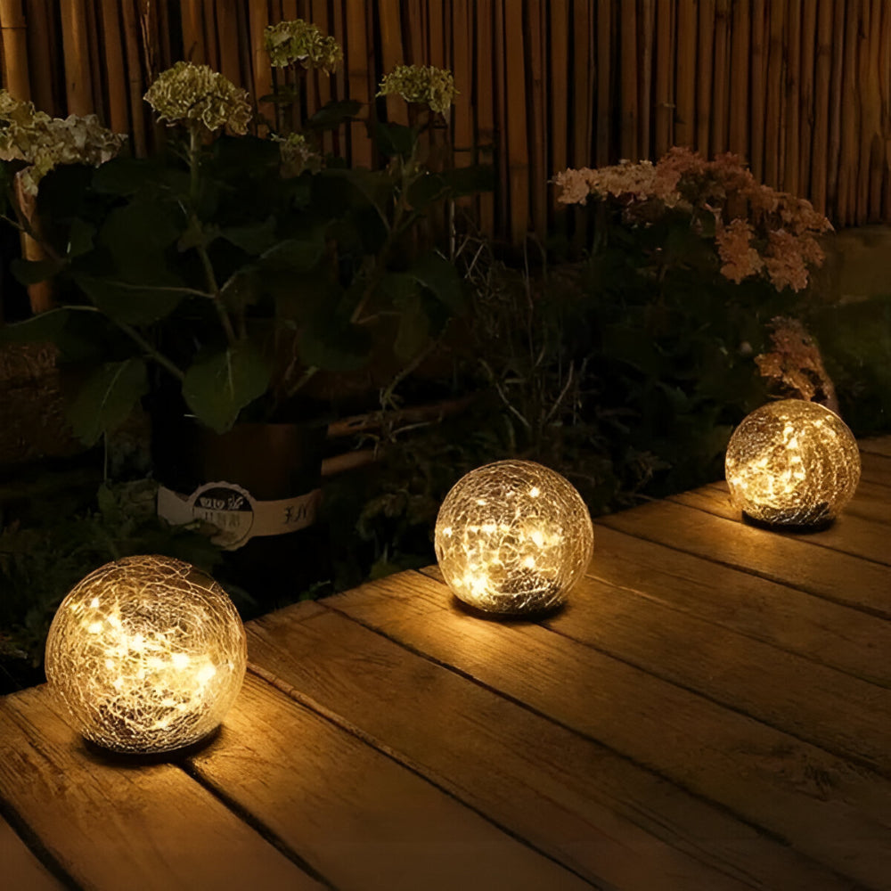 Royallure Solar Crackle Glass Orb for Outdoor Lighting, Waterproof Garden Accent Light 6