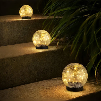 Royallure Solar Crackle Glass Orb for Outdoor Lighting, Waterproof Garden Accent Light 7