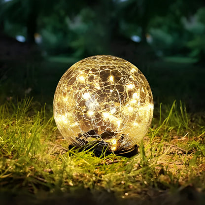 Royallure Solar Crackle Glass Orb for Outdoor Lighting, Waterproof Garden Accent Light 8