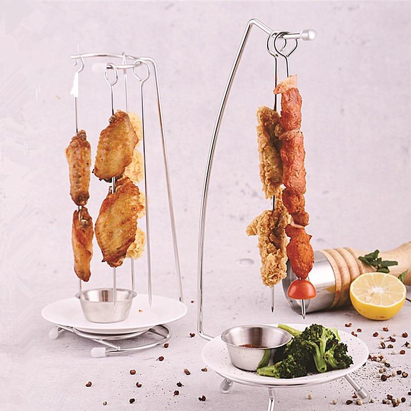 Royallure Stainless Steel BBQ Skewers Set with Grill Rack Holder for Perfect Kebab Grilling 0