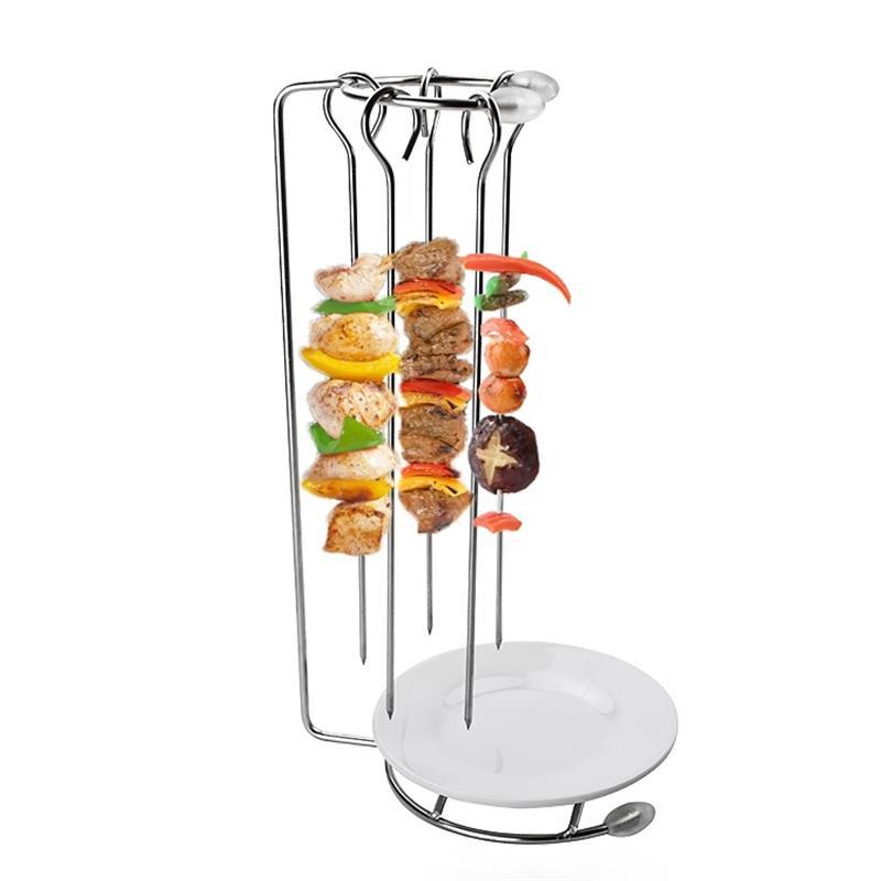 Royallure Stainless Steel BBQ Skewers Set with Grill Rack Holder for Perfect Kebab Grilling 1