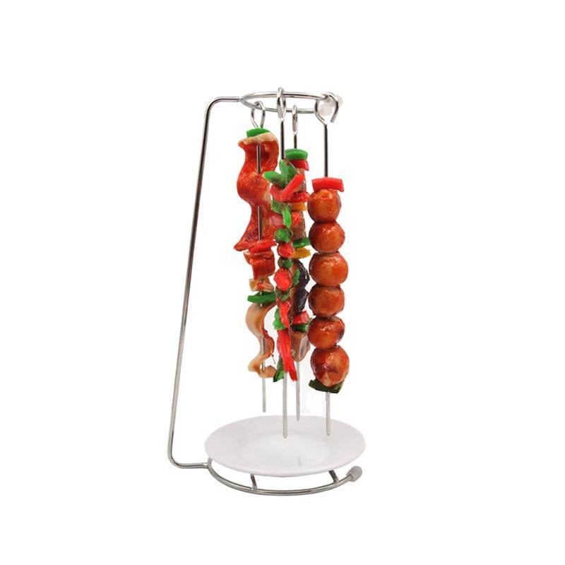 Royallure Stainless Steel BBQ Skewers Set with Grill Rack Holder for Perfect Kebab Grilling 2
