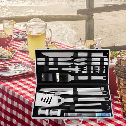 Royallure Stainless Steel BBQ Tool Set with Aluminum Case - Complete Grill Utensils 1